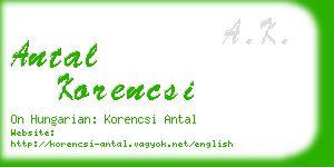 antal korencsi business card